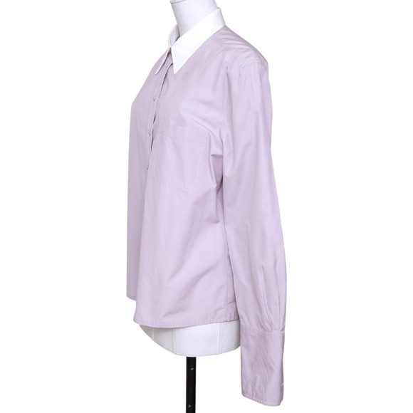 CHANEL Shirt Button Down Long Sleeve Lavender Button Up Collar VINTAGE - Picture 3 of 14